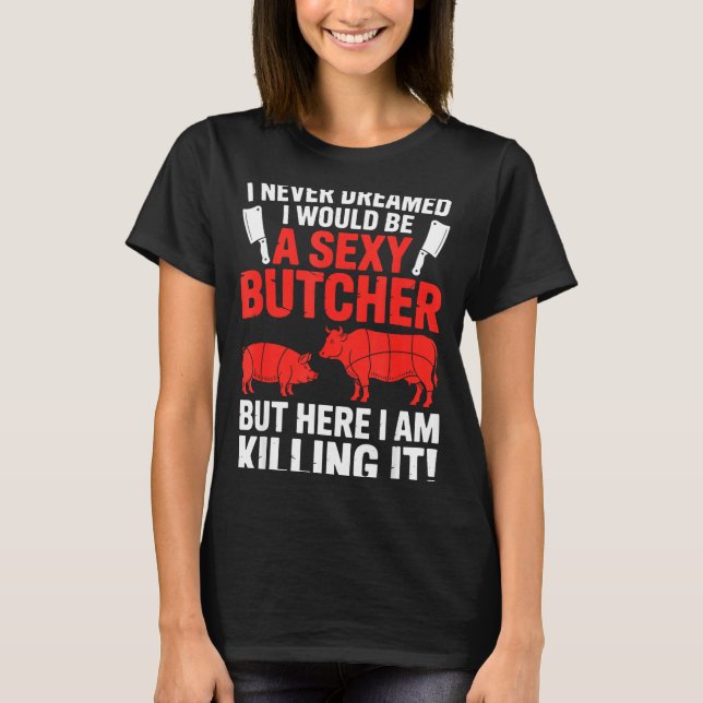 Camiseta Funny Butcher Design For Men Women Butchery Meat B (Frente)