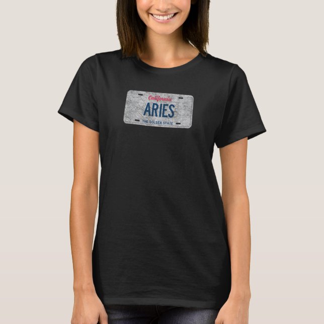 Camiseta Funny Ca State Licity Plate Aries (Frente)