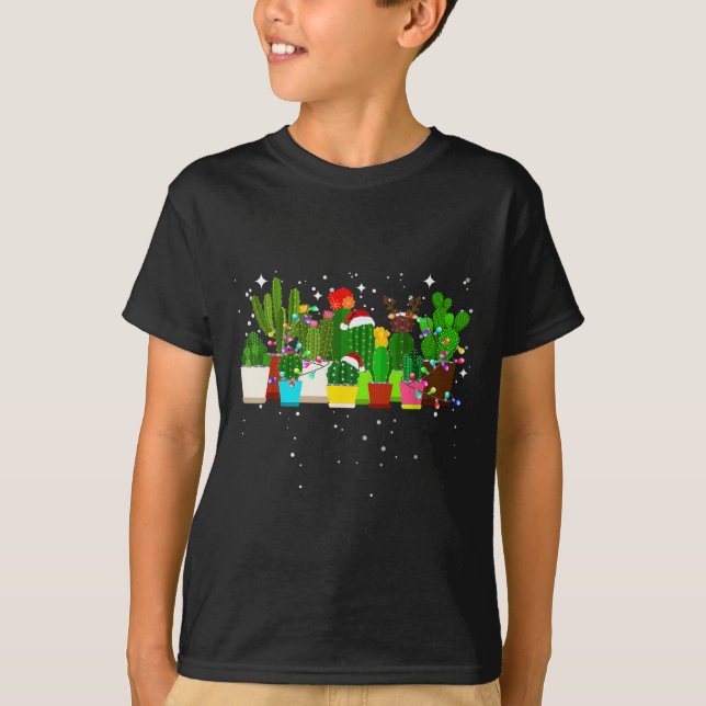 Camiseta Funny Cactus Christmas Tree  (Frente)