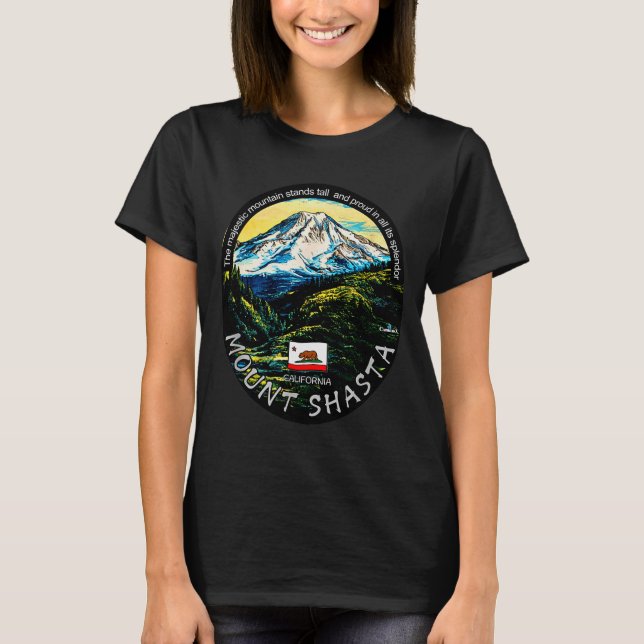 Camiseta Funny California's Majestic Mount Shasta Hiking Mo (Frente)