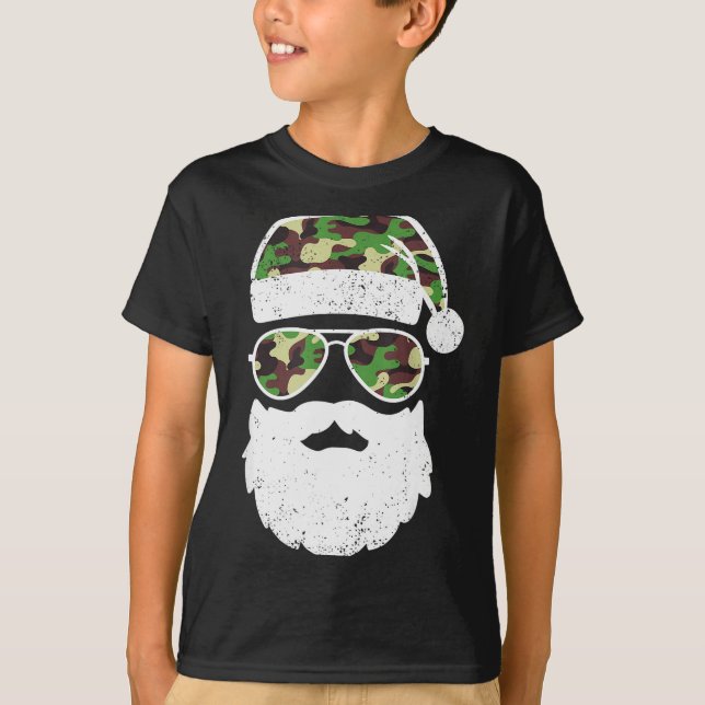 Camiseta Funny Camo Christmas Pajama Funny Camo Matching Fa (Frente)