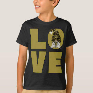 Camiseta Funny Camo Gnome Avô Camouflage Pai Veterano