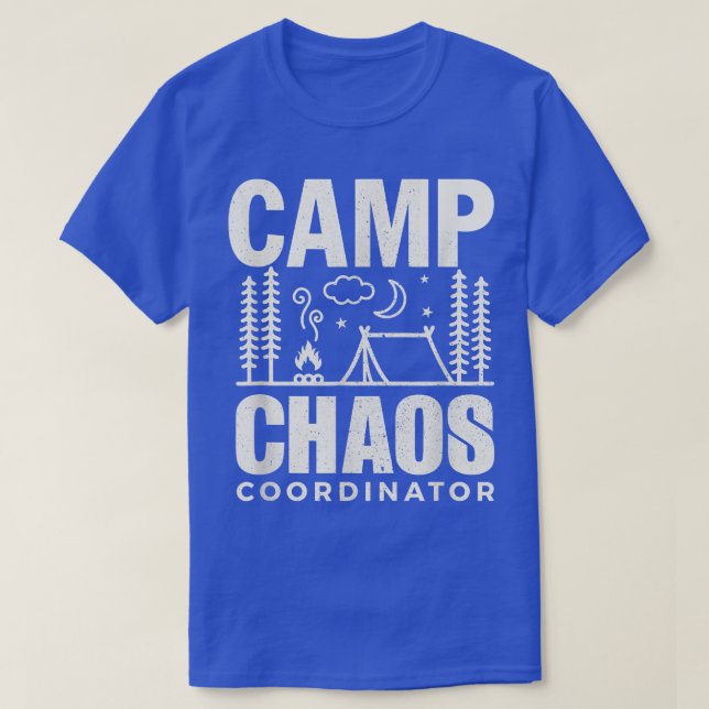 Camiseta Funny CampCamping Chaos Coordinator Hiking Adventu (Frente do Design)