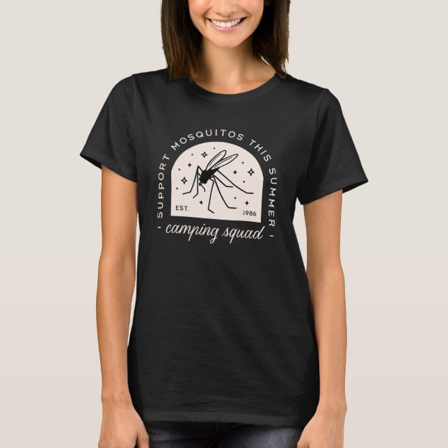 Camiseta Funny camping mosquito summer camp insect (Frente)
