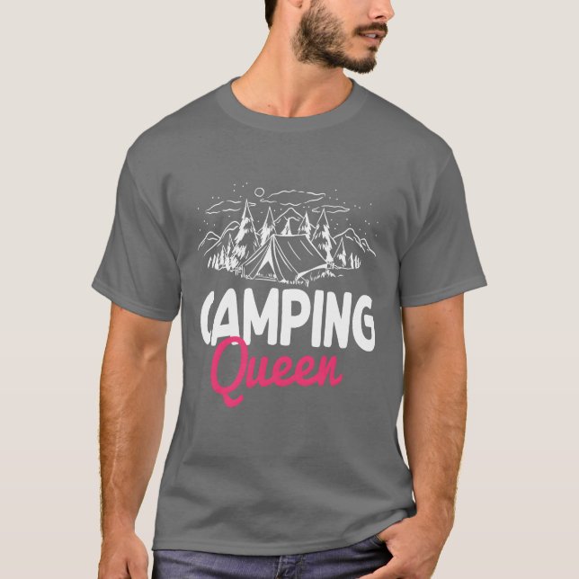 Camiseta Funny Camping Queen Matching Design retro (Frente)