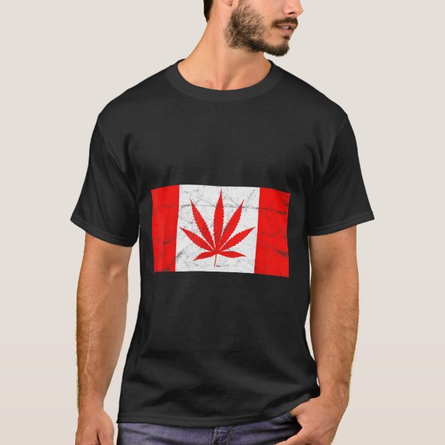 Camiseta Funny Canada &amp; Weed Leaf! Canadian New Flag Jo (Frente)