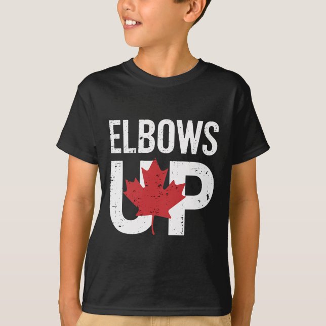 Camiseta Funny Canada Meme Elbows Up  (Frente)