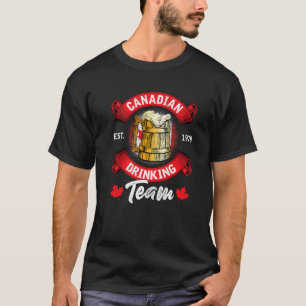Camiseta Funny Canadian Bebendo Team Maple Leaf Flag Canad
