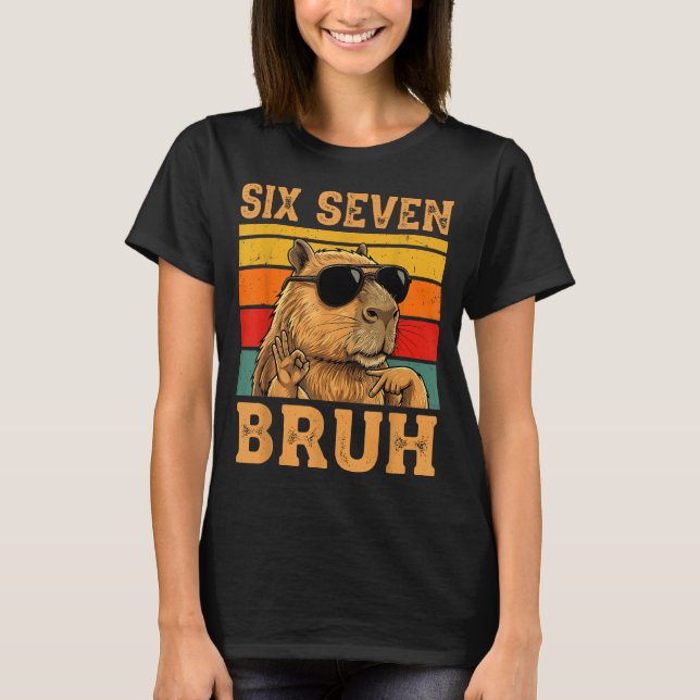 Camiseta Funny Capybara 67 Meme Six Seven Bruh Boys Teens K (Frente)
