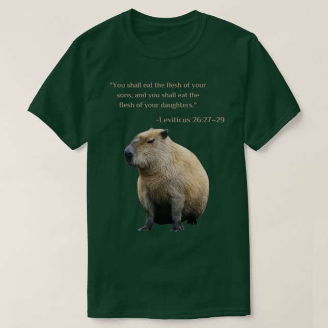 Camiseta Funny Capybara Bíblia Verses (Frente do Design)
