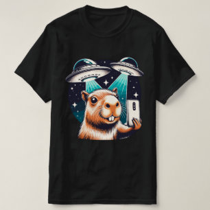 Camiseta Funny Capybara, Capybara Selfie com OVNIs