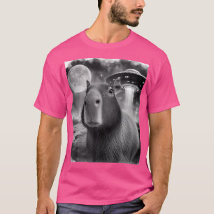 Camiseta Funny Capybara Capybara Selfie Com Ufos Estranho