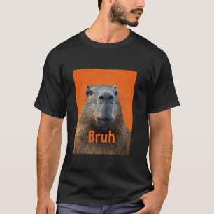 Camiseta Funny Capybara Graphic Bruh Memalista Minimalista