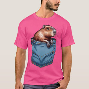 Camiseta Funny Capybara Pocket Para Uma Fã Capybara