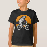 Funny Capybara Riding Bike Retro Capibara Biciclet