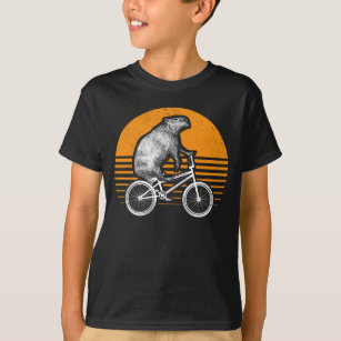 Camiseta Funny Capybara Riding Bike Retro Capibara Biciclet