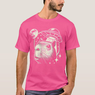 Camiseta Funny Capybara Selfie Ufos Homens Estranhos Capyba