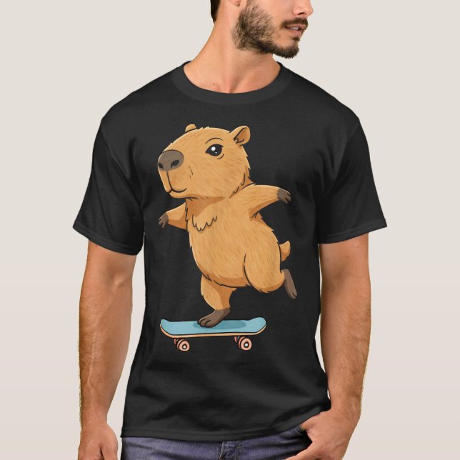Camiseta Funny Capybara Skater Skateboard Ballerina Zoo Boy (Frente)