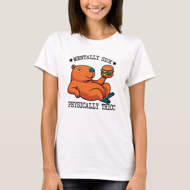 Camiseta Funny Capybara Thicc Meme (Frente)