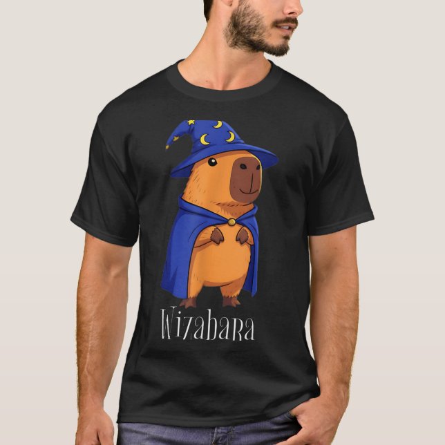 Camiseta Funny Capybara Wizard Costume Wizabara Graphic Kid (Frente)