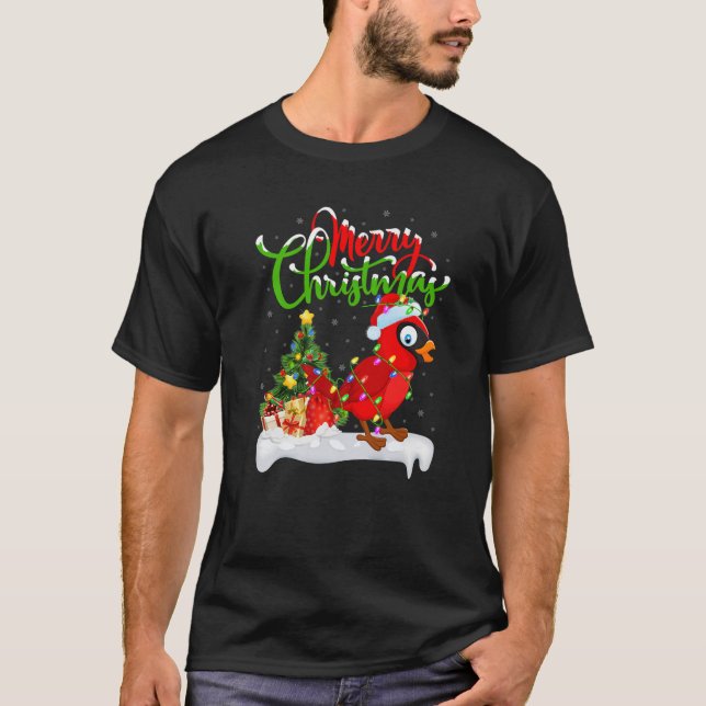 Camiseta Funny Cardinal Bird Lover Xmas Cardeal de Iluminaç (Frente)