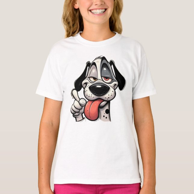 Camiseta funny cartoon dog with its tongue hanging out (Frente)