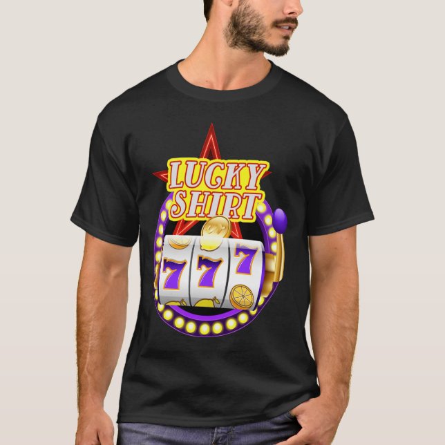 Camiseta Funny Casino Slot Machine Jackt Lucky  (Frente)