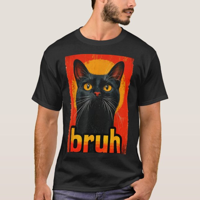 Camiseta Funny Cat Bruh For Teens Boys Girls Men Women Meme (Frente)
