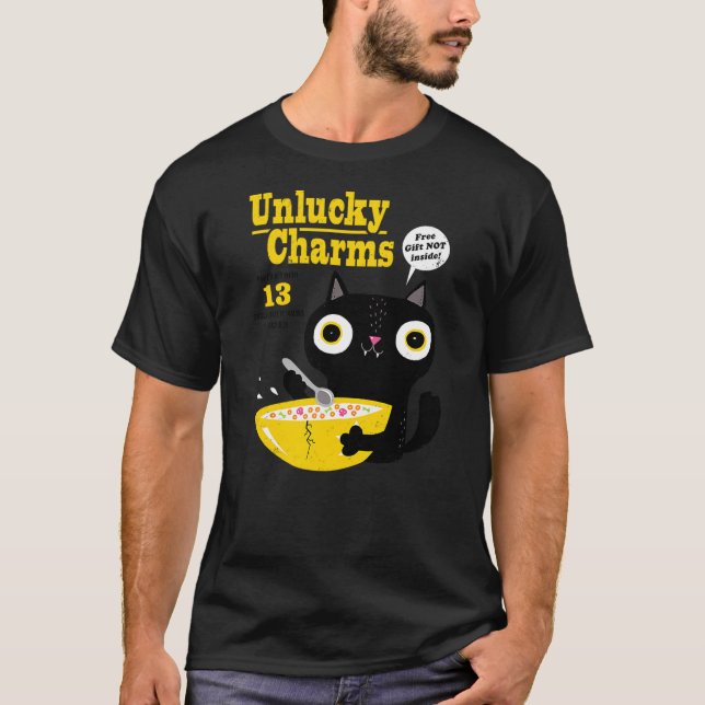 Camiseta Funny Cat Cereal Unlucky Charms-Official DinoMike  (Frente)