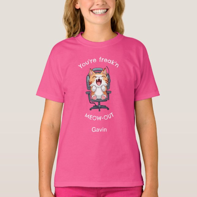 Camiseta Funny Cat Freak'n Meow Out (Frente)