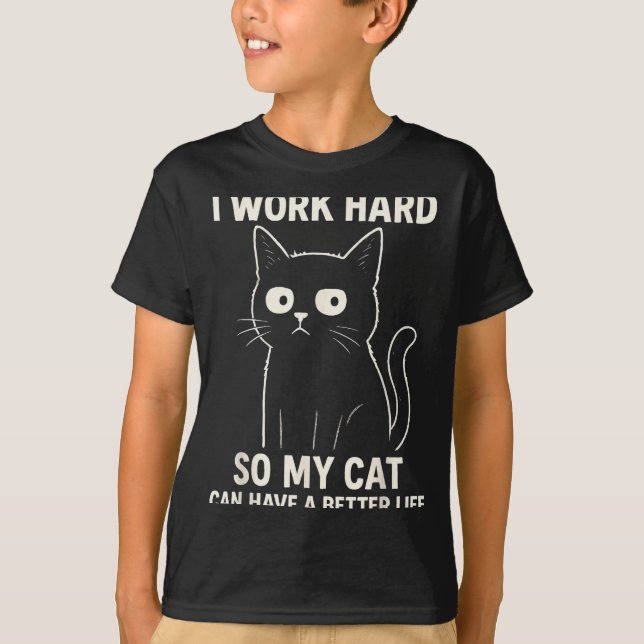 Camiseta Funny Cat Graphic Tee Men Women Coworker Meme Humo (Frente)