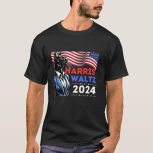 Camiseta Funny Cat Harris Walz 2024 Eleição Kamala Harris