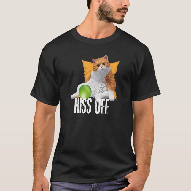 Camiseta Funny Cat Hiss Off Meowy Cat (Frente)