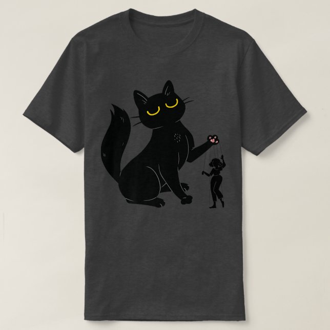 Camiseta Funny Cat & Human Puppet  (Frente do Design)
