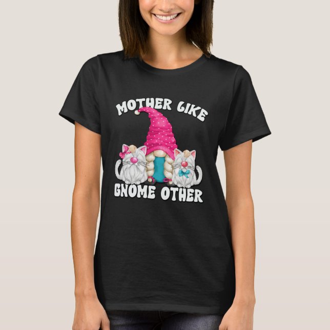 Camiseta Funny Cat Mom Saying Mothers Day Gnome For Best Ca (Frente)
