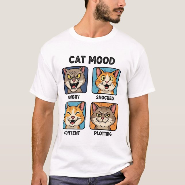 Camiseta Funny Cat Mood Chart T-Shirt (Frente)