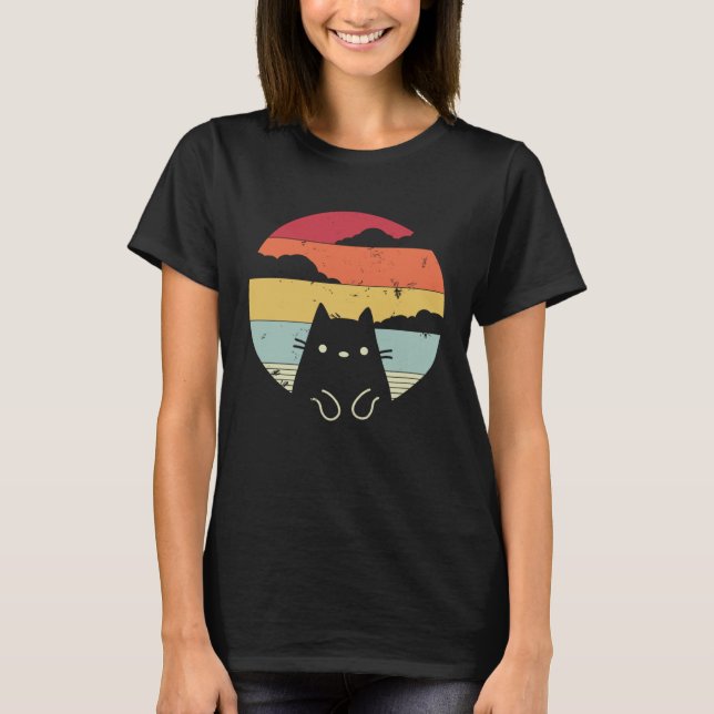 Camiseta Funny Cat Retro Style (Frente)