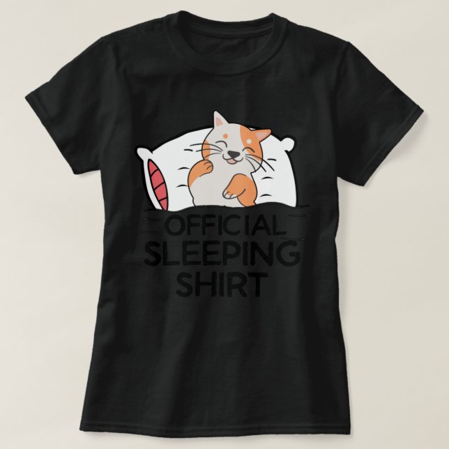 Camiseta Funny cat Sleeping shirt pajamas ,Cute napping Cat (Frente do Design)