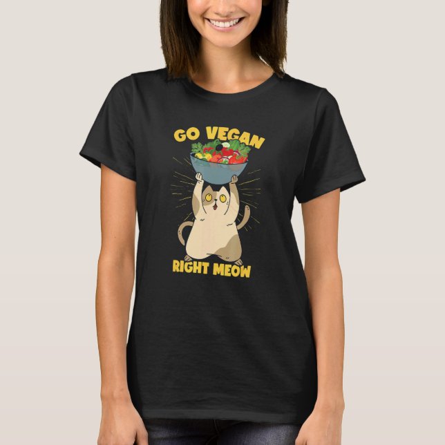 Camiseta Funny Cat Veganism Plant Based Vegan (Frente)