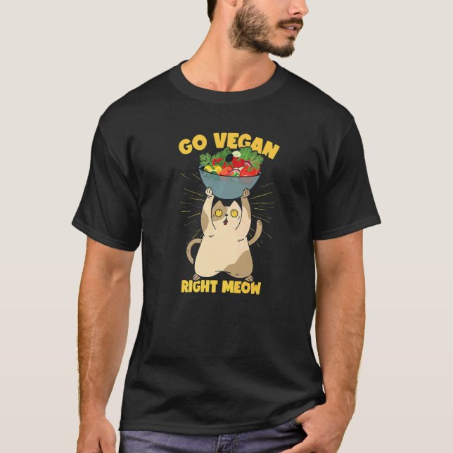 Camiseta Funny Cat Veganism Plant Based Vegan Premium (Frente)