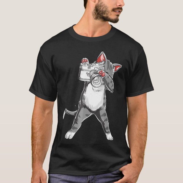 Camiseta Funny Cat With A Camera  Photography  (Frente)