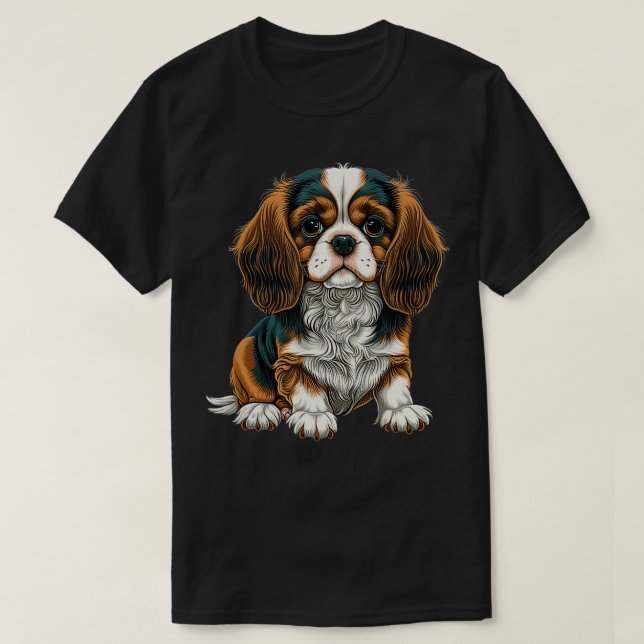 Camiseta Funny Cavalier King Charles Spaniel Cute (Frente do Design)
