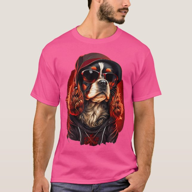 Camiseta Funny Cavalier King Charles Spaniel Cute Rap Hip H (Frente)