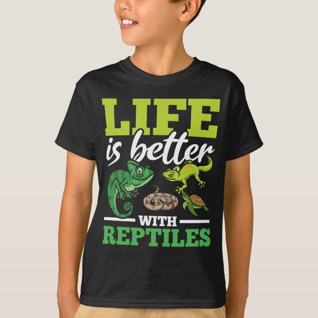 Camiseta Funny Chameleon Cobra Gecko Turtle Reptile Lover (Frente)