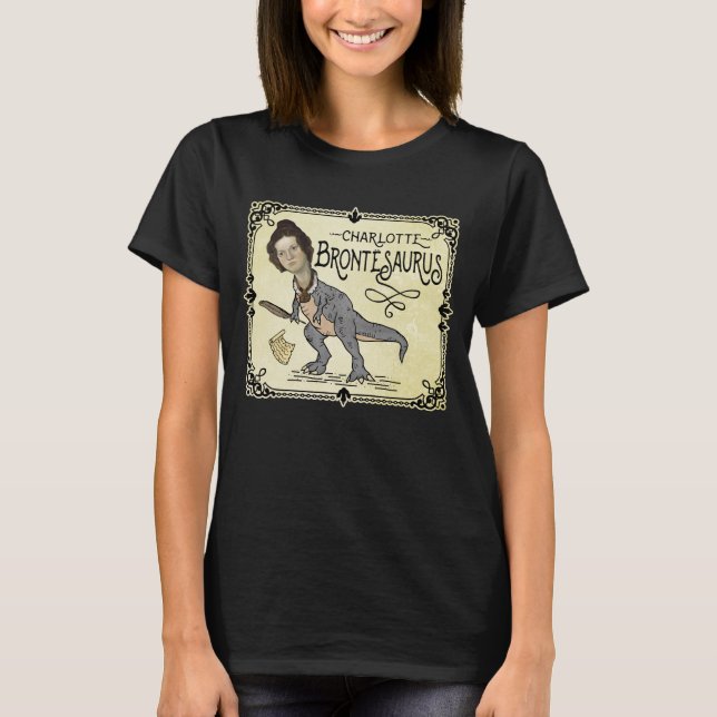Camiseta Funny Charlotte Bronte Surus Dinossaur Book Reader (Frente)
