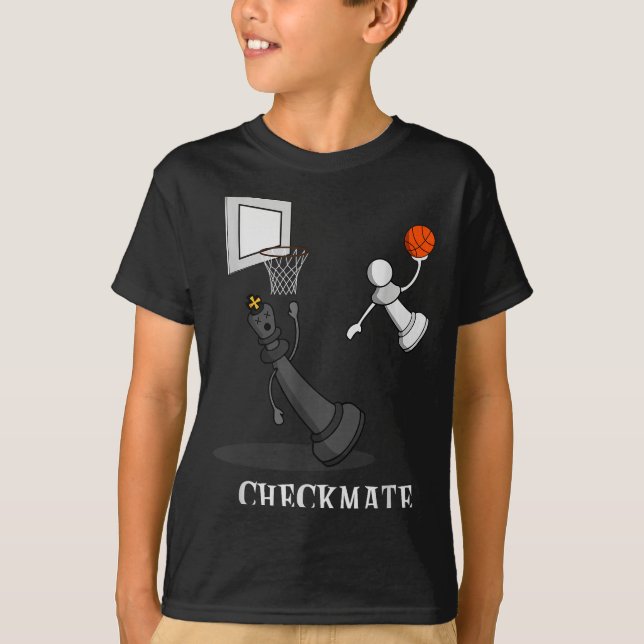 Camiseta Funny Checkmate Chess Basketball Game Board King P (Frente)