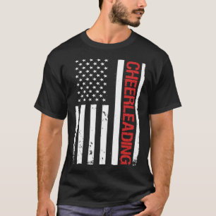 Camiseta Funny Cheerhead, Cheerleader de bandeira americano