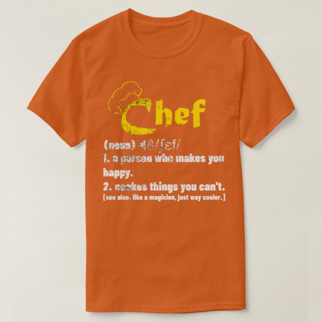 Camiseta Funny Chef Definition  Cook Cooking Gifts for Chef (Frente do Design)