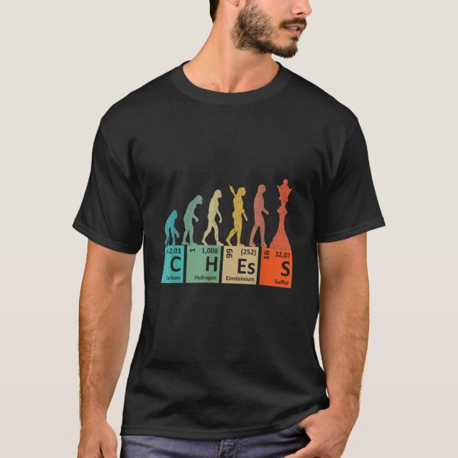 Camiseta Funny Chess Evolution Gaming sets Periodic Table E (Frente)