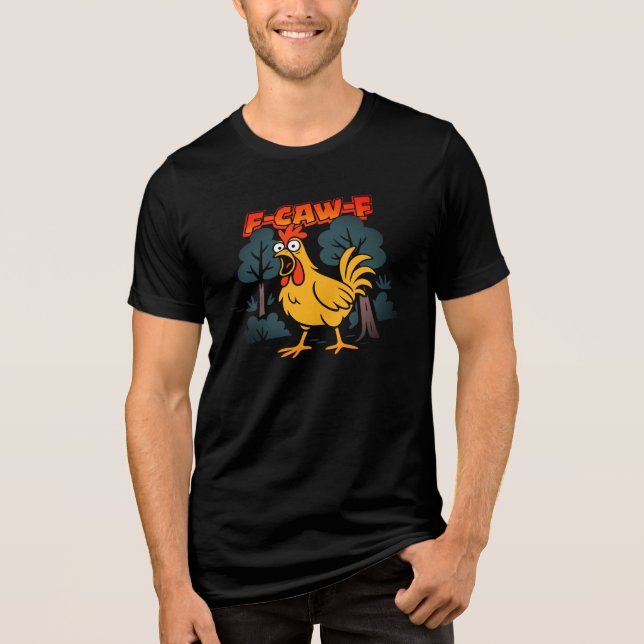 Camiseta Funny Chicken – Arte em Estilo de Cómic F (Frente)